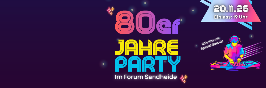 80er Jahre Party am 20.11.26